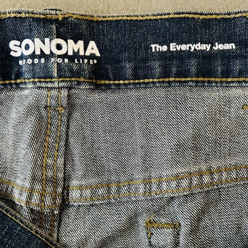 NWT Sonoma Men The Every Day Blue Denim Jeans 42x36 Regular Straight-Leg Stretch